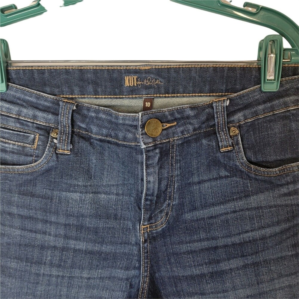 Kut By Cloth Women's Dark Blue Denim Bermuda Shorts - Picture 3 of 13